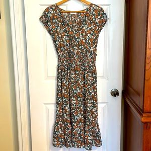 Mid-calf length floral dress